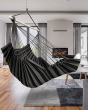 Load image into Gallery viewer, Miztli Hammock Chair Hanging Chair Swing with Foot Rest, Max 500 Lbs, Steel Spreader Bar with Anti-Slip Rings-2 Cushions Included-for Bedroom Indoor and Outdoor