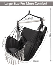 Load image into Gallery viewer, Miztli Hammock Chair Large Hammock Swing Chair Macrame Hanging Hammock Chair Outdoor Indoor-Max 500lbs-Heavy Duty and Comfort