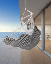 Load image into Gallery viewer, Miztli Hammock Chair Hanging Chair Swing with Foot Rest, Max 500 Lbs, Steel Spreader Bar with Anti-Slip Rings-2 Cushions Included-for Bedroom Indoor and Outdoor