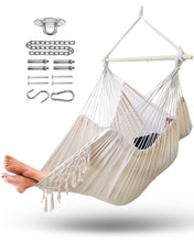 Load image into Gallery viewer, Miztli Hammock Chair Large Hammock Swing Chair Macrame Hanging Hammock Chair Outdoor Indoor-Max 500lbs-Heavy Duty and Comfort